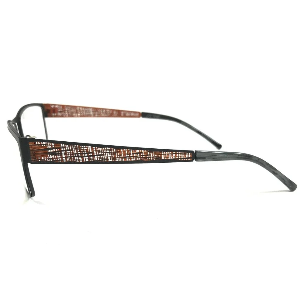 J.F. Rey Eyeglasses Frames JF2586 0060 Matte Black Orange Woven 55-18-145